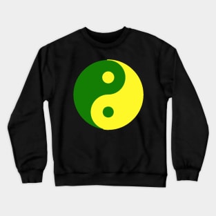 Yin Yang in green and yellow Crewneck Sweatshirt